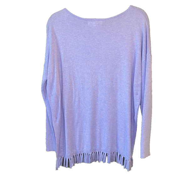 Lilly Pulitzer Sweater Womens Size Small Blue Fringe Cozy Long Sleeve Pullover - Picture 3 of 11